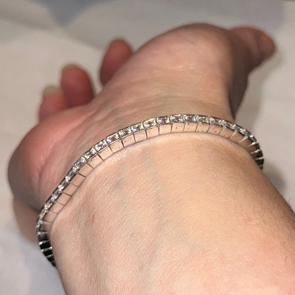 Rhinestone Adjustable Bracelet Euc - image 4